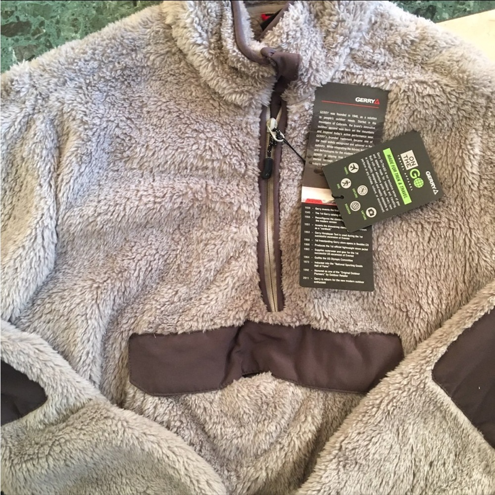 Gerry  nwt Gray Fleece Men's Pullover 1/4 zip Sweater S - Picture 3 of 8